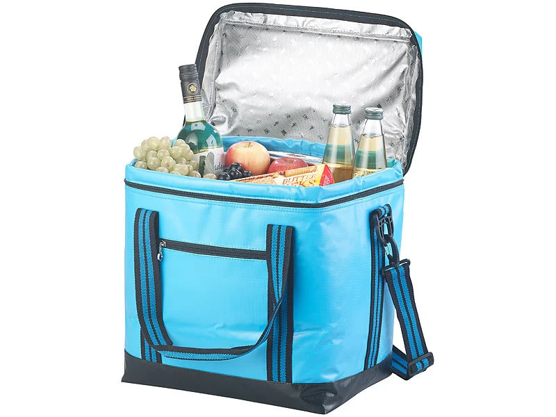 PEARL Flexible Kühltasche:Faltbare Kühltasche Mit Griffen, Wasserdichte Lkw-Plane, 26 L, 2er-Set 12 PEARL Flexible Kühltasche:Faltbare Kühltasche Mit Griffen, Wasserdichte Lkw-Plane, 26 L, 2er-Set – Bild 10