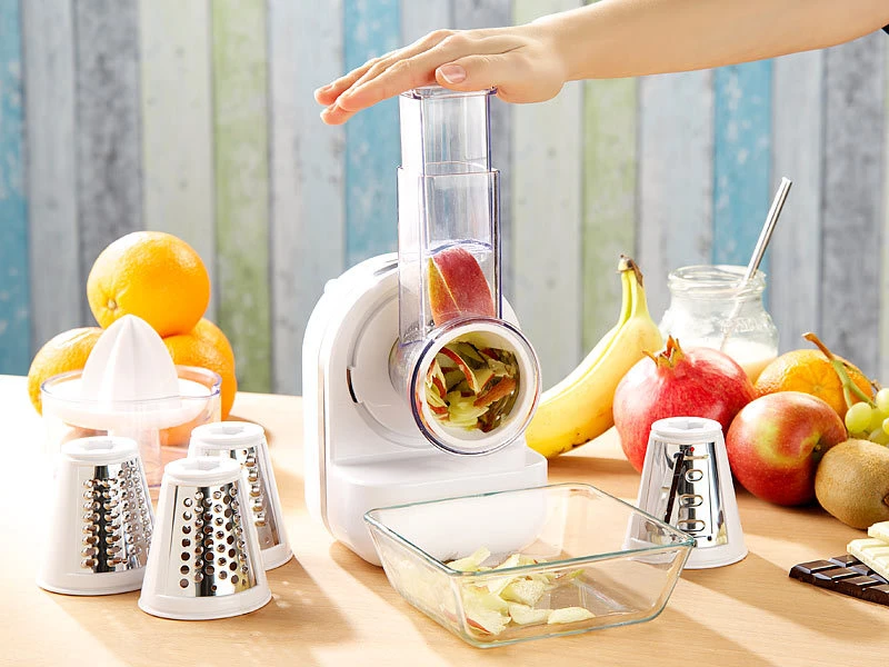 Rosenstein & Söhne Gemüsereibe:3in1 Dessert-Maker, Gemüse-Reibe & Saftpresse, 150 Watt 13 Rosenstein & Söhne Gemüsereibe:3in1 Dessert-Maker, Gemüse-Reibe & Saftpresse, 150 Watt – Bild 11