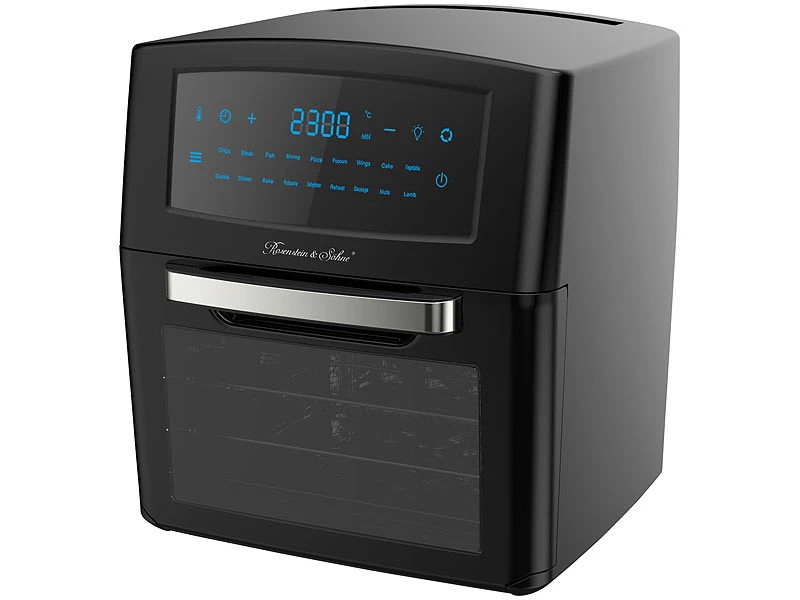 Rosenstein & Söhne Heißluftfritteuse:Digitale XXL-Heißluft-Fritteuse & Mini-Umluft-Ofen, 18 Programme, 12 L 4 Rosenstein & Söhne Heißluftfritteuse:Digitale XXL-Heißluft-Fritteuse & Mini-Umluft-Ofen, 18 Programme, 12 L – Bild 2