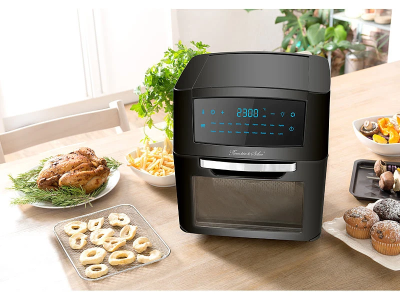 Rosenstein & Söhne Heißluftfritteuse:Digitale XXL-Heißluft-Fritteuse & Mini-Umluft-Ofen, 18 Programme, 12 L 5 Rosenstein & Söhne Heißluftfritteuse:Digitale XXL-Heißluft-Fritteuse & Mini-Umluft-Ofen, 18 Programme, 12 L – Bild 3
