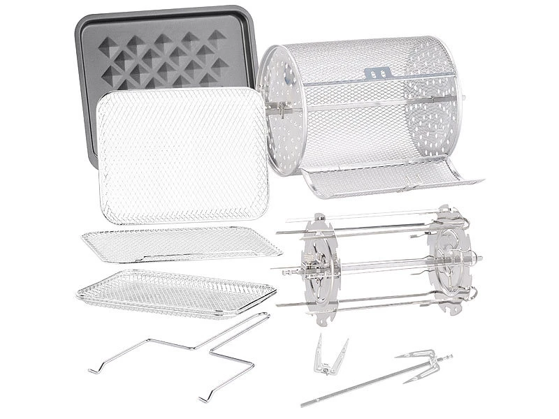 Rosenstein & Söhne Heißluftfritteuse:Digitale XXL-Heißluft-Fritteuse & Mini-Umluft-Ofen, 18 Programme, 12 L 7 Rosenstein & Söhne Heißluftfritteuse:Digitale XXL-Heißluft-Fritteuse & Mini-Umluft-Ofen, 18 Programme, 12 L – Bild 5