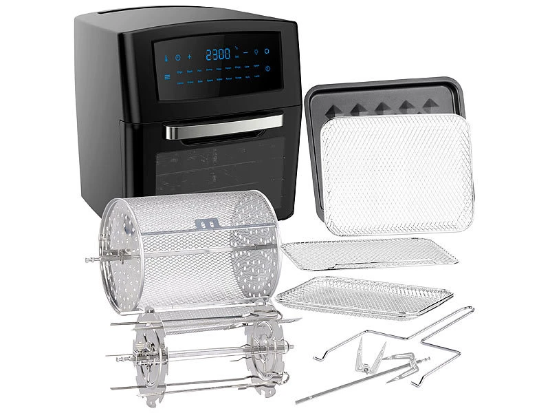 Rosenstein & Söhne Heißluftfritteuse:Digitale XXL-Heißluft-Fritteuse & Mini-Umluft-Ofen, 18 Programme, 12 L 3 Rosenstein & Söhne Heißluftfritteuse:Digitale XXL-Heißluft-Fritteuse & Mini-Umluft-Ofen, 18 Programme, 12 L