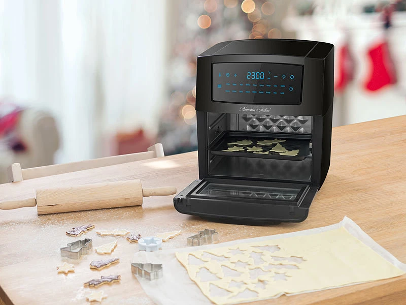 Rosenstein & Söhne Heißluftfritteuse:Digitale XXL-Heißluft-Fritteuse & Mini-Umluft-Ofen, 18 Programme, 12 L 6 Rosenstein & Söhne Heißluftfritteuse:Digitale XXL-Heißluft-Fritteuse & Mini-Umluft-Ofen, 18 Programme, 12 L – Bild 4