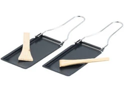 Rosenstein & Söhne Raclette Pfännchen:6er-Set Grill-Pfännchen Mit Klappbarem Griff, Spülmaschinenfest -Rosenstein & Söhne Shop nx6046 3 1