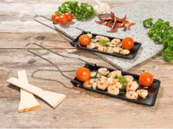 Rosenstein & Söhne Raclette Pfännchen:6er-Set Grill-Pfännchen Mit Klappbarem Griff, Spülmaschinenfest -Rosenstein & Söhne Shop nx6046 8