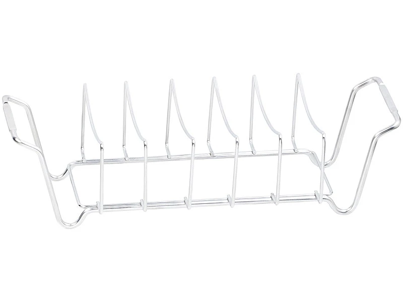 Rosenstein & Söhne Rippchenhalter:2in1-Sparerib-Halter Und Bratenkorb Für Grill Und Ofen, Edelstahl 6 Rosenstein & Söhne Rippchenhalter:2in1-Sparerib-Halter Und Bratenkorb Für Grill Und Ofen, Edelstahl – Bild 4