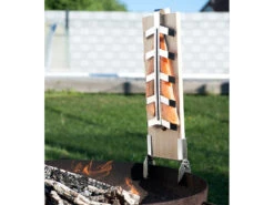 Rosenstein & Söhne Flammlachsbretter:Flammlachs-Bretter, Zedernholz, Neigbare Edelstahl-Halterung, 2er-Set -Rosenstein & Söhne Shop nx6373 4 1