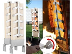 Rosenstein & Söhne Flammlachs Halterung:Flammlachs-Bretter, Zedernholz, Versandrückläufer