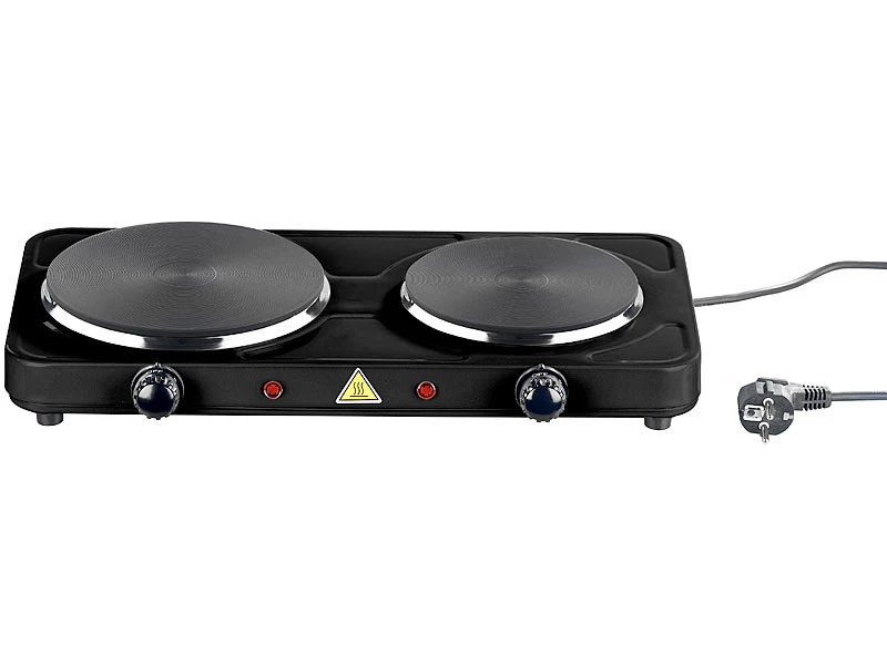 Rosenstein & Söhne 2 Platten Herd:Kompakte Elektrische Doppel-Kochplatte, Ø 15,5 Und 18,5 Cm, 2.500 Watt 5 Rosenstein & Söhne 2 Platten Herd:Kompakte Elektrische Doppel-Kochplatte, Ø 15,5 Und 18,5 Cm, 2.500 Watt – Bild 3