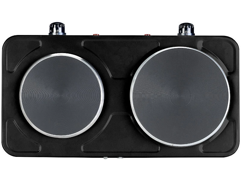 Rosenstein & Söhne 2 Platten Herd:Kompakte Elektrische Doppel-Kochplatte, Ø 15,5 Und 18,5 Cm, 2.500 Watt 6 Rosenstein & Söhne 2 Platten Herd:Kompakte Elektrische Doppel-Kochplatte, Ø 15,5 Und 18,5 Cm, 2.500 Watt – Bild 4
