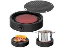 Rosenstein & Söhne Einzel Kochplatte:2in1-Glaskeramik-Kochplatte Versandrückläufer -Rosenstein & Söhne Shop nx6464 3 1