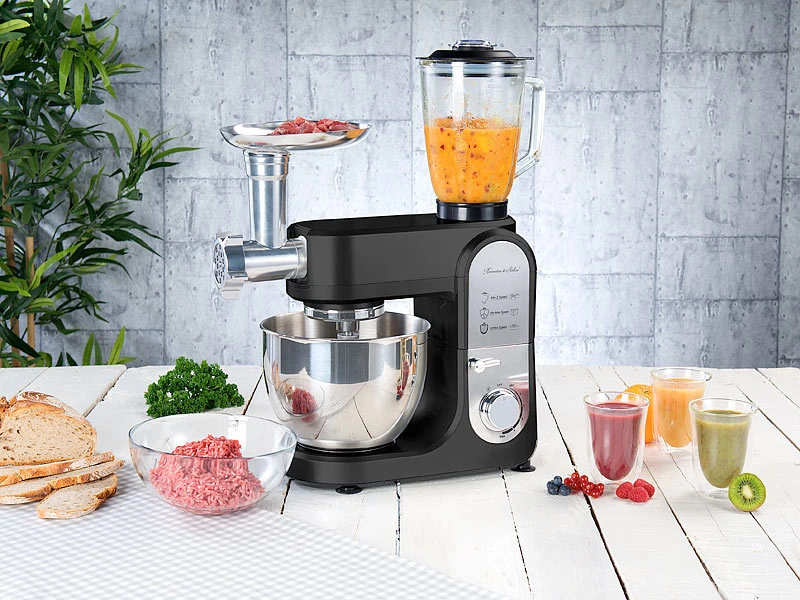 Rosenstein & Söhne All In One Küchengerät:All-in-One-Küchenmaschine Mit Fleischwolf Und Mixaufsatz, 1.000 Watt 22 Rosenstein & Söhne All In One Küchengerät:All-in-One-Küchenmaschine Mit Fleischwolf Und Mixaufsatz, 1.000 Watt – Bild 20