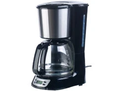 Rosenstein & Söhne Filterkaffeemaschinen:Programmierbare Kaffeemaschine Für Bis Zu 12 Tassen, Timer, 1.000 Watt