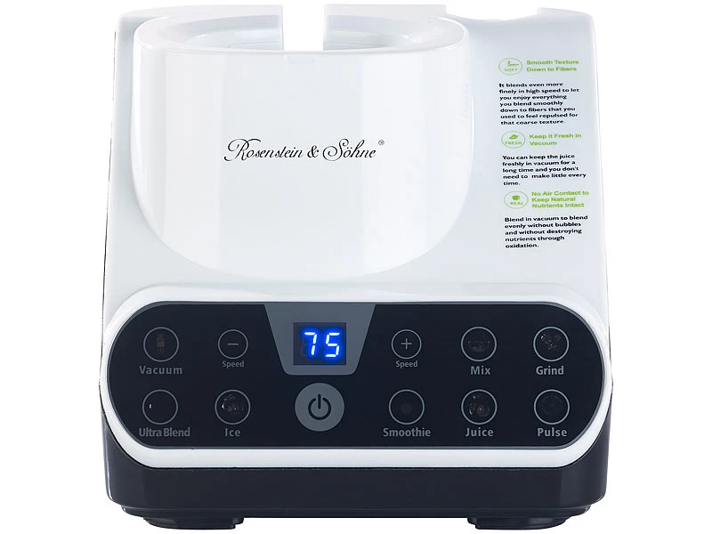 Rosenstein & Söhne Vakuum Mixer:Standmixer Mit Vakuumier-Funktion & LED-Touch-Display, 1,5 L, 1.300 W 18 Rosenstein & Söhne Vakuum Mixer:Standmixer Mit Vakuumier-Funktion & LED-Touch-Display, 1,5 L, 1.300 W – Bild 16