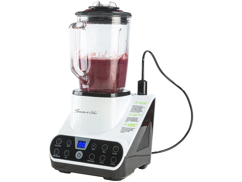 Rosenstein & Söhne Vakuum Mixer:Standmixer Mit Vakuumier-Funktion & LED-Touch-Display, 1,5 L, 1.300 W 4 Rosenstein & Söhne Vakuum Mixer:Standmixer Mit Vakuumier-Funktion & LED-Touch-Display, 1,5 L, 1.300 W – Bild 2