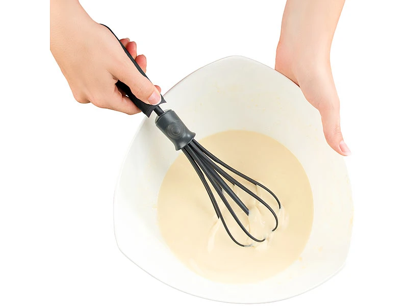 Rosenstein & Söhne Schneebesen Kunststoff:Flexibler Schneebesen, Verstellbare Breite Für Flache & Tiefe Gefäße 7 Rosenstein & Söhne Schneebesen Kunststoff:Flexibler Schneebesen, Verstellbare Breite Für Flache & Tiefe Gefäße – Bild 5