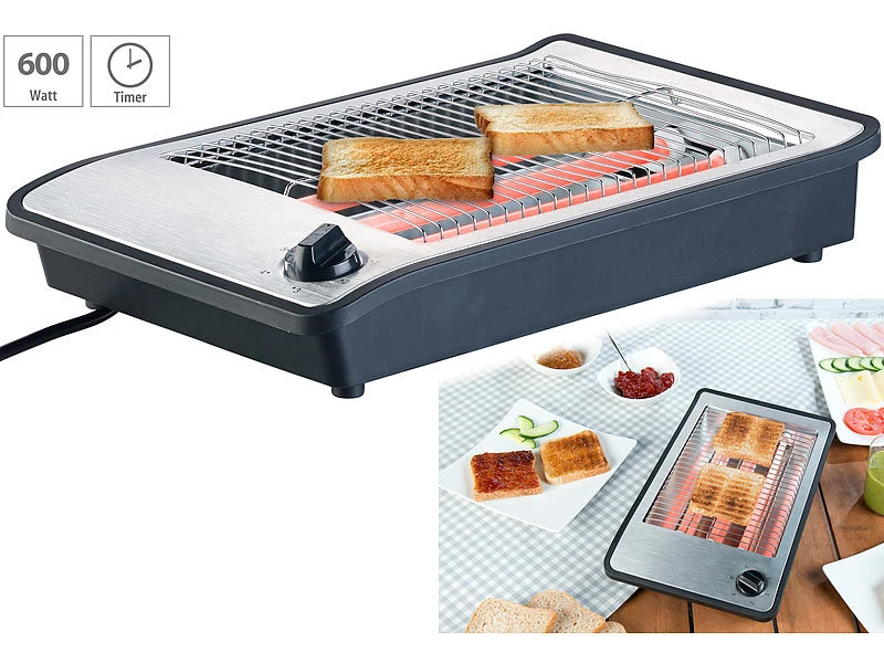Rosenstein & Söhne Flach-Toaster:Flachtoaster Für Bis Zu 4 Brötchen, Versandrückläufer 5 Rosenstein & Söhne Flach-Toaster:Flachtoaster Für Bis Zu 4 Brötchen, Versandrückläufer – Bild 3
