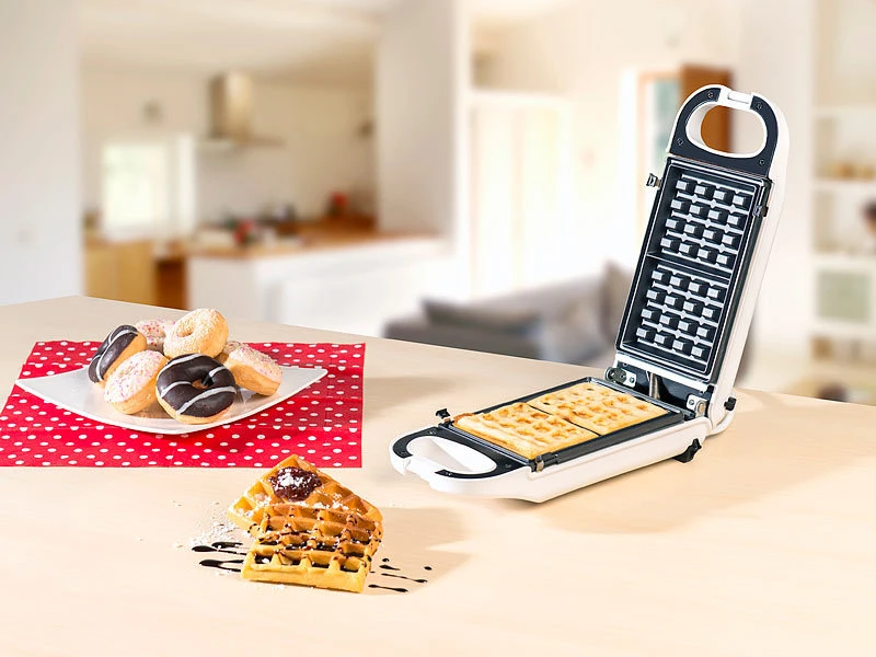 Rosenstein & Söhne Waffeleisen:6in1-Snack-Maker, Auswechselbare Formen, Antihaftbeschichtet, 700 Watt 10 Rosenstein & Söhne Waffeleisen:6in1-Snack-Maker, Auswechselbare Formen, Antihaftbeschichtet, 700 Watt – Bild 8