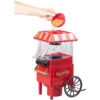 Rosenstein & Söhne Popkornmaker:Retro-Heißluft-Popcorn-Maschine, Miniatur-Rollwagen-Optik, 1.200 Watt -Rosenstein & Söhne Shop nx6933 1 1