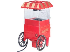 Rosenstein & Söhne Popkornmaker:Retro-Heißluft-Popcorn-Maschine, Miniatur-Rollwagen-Optik, 1.200 Watt -Rosenstein & Söhne Shop nx6933 6 1