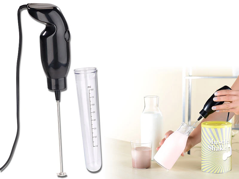 Rosenstein & Söhne Mini Handmixer:Elektrischer Quirl-Handmixer F. Drinks, Frappés, Versandrückläufer 4 Rosenstein & Söhne Mini Handmixer:Elektrischer Quirl-Handmixer F. Drinks, Frappés, Versandrückläufer – Bild 2