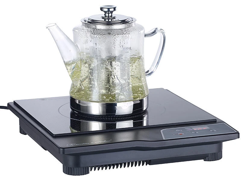 Rosenstein & Söhne Teekocher:2in1-Glas-Teebereiter & Teekanne Für Alle Herde, Auch Induktion, 1,5 L 9 Rosenstein & Söhne Teekocher:2in1-Glas-Teebereiter & Teekanne Für Alle Herde, Auch Induktion, 1,5 L – Bild 7