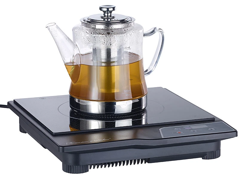 Rosenstein & Söhne Teekocher:2in1-Glas-Teebereiter & Teekanne Für Alle Herde, Auch Induktion, 1,5 L 11 Rosenstein & Söhne Teekocher:2in1-Glas-Teebereiter & Teekanne Für Alle Herde, Auch Induktion, 1,5 L – Bild 9