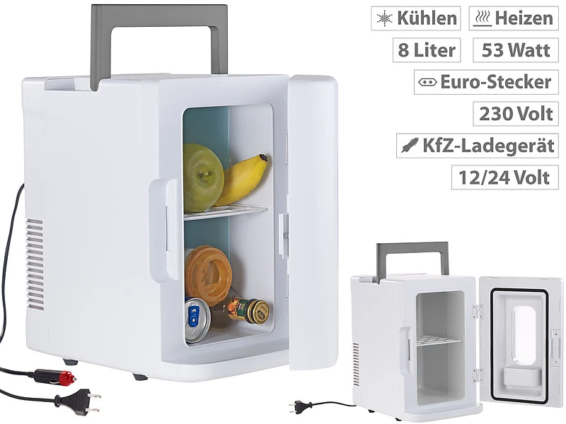 Rosenstein & Söhne Kleinkühlschrank:Mobiler Mini-Kühlschrank Mit Wärmefunktion, 12 & 230 V, 8 Liter 3 Rosenstein & Söhne Kleinkühlschrank:Mobiler Mini-Kühlschrank Mit Wärmefunktion, 12 & 230 V, 8 Liter