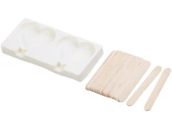 Rosenstein & Söhne Eiscremeformen-Saft-Eis:3 Silikon-Formen Für 6 Herz-Eis Am Stiel, Je 80 Ml, 72 Holzstiele -Rosenstein & Söhne Shop nx7957 1 1