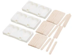 Rosenstein & Söhne Eiscremeformen-Saft-Eis:3 Silikon-Formen Für 6 Herz-Eis Am Stiel, Je 80 Ml, 72 Holzstiele -Rosenstein & Söhne Shop nx7960 0