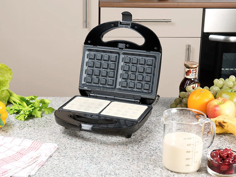 Rosenstein & Söhne Sandwichtoaster:3in1-Sandwichmaker, Waffeleisen & Tischgrill, Anti-Haft, 800 Watt 9 Rosenstein & Söhne Sandwichtoaster:3in1-Sandwichmaker, Waffeleisen & Tischgrill, Anti-Haft, 800 Watt – Bild 7