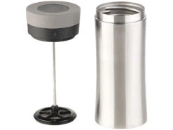 Rosenstein & Söhne French Press Becher:2in1-Edelstahl-Thermobecher Mit French-Press-System, 0,48 L, BPA-frei -Rosenstein & Söhne Shop nx8433 0