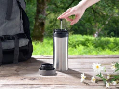 Rosenstein & Söhne French Press Becher:2in1-Edelstahl-Thermobecher Mit French-Press-System, 0,48 L, BPA-frei -Rosenstein & Söhne Shop nx8433 9