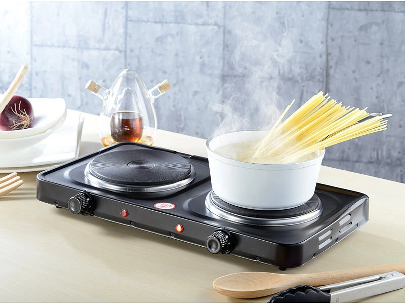 Rosenstein & Söhne 2er-Kochplatte:Kompakte Elektrische Doppel-Kochplatte 2.000 Watt, Versandrückläufer 5 Rosenstein & Söhne 2er-Kochplatte:Kompakte Elektrische Doppel-Kochplatte 2.000 Watt, Versandrückläufer – Bild 3