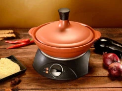 Rosenstein & Söhne Schmortopf Elektrisch:Elektrischer Tajine-Tontopf Mit Deckel, Ø 30 Cm, 2 Liter, 300 Watt -Rosenstein & Söhne Shop nx8563 4