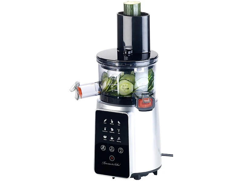 Rosenstein & Söhne Gemüsepresse:3in1-Slow-Juicer & Entsafter Mit Gemüse-Reibe & Eis-Aufsatz, 200 Watt 13 Rosenstein & Söhne Gemüsepresse:3in1-Slow-Juicer & Entsafter Mit Gemüse-Reibe & Eis-Aufsatz, 200 Watt – Bild 11