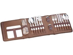PEARL Picknick Besteckset:22-tlg. Picknick-Besteck-Set Für 4 Personen, Mit Salz-/Pfefferstreuer