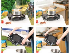 Rosenstein & Söhne Herdplatten:Elektrische Einzel-Kochplatte Mit Klappbaren Griffen, 1.500 W, 185 Mm -Rosenstein & Söhne Shop nx8988 8