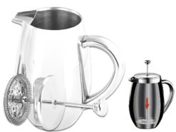 Rosenstein & Söhne Design-Kaffeebereiter:Thermo-Kaffeebereiter, French-Press, Edelstahl, Versandrückläufer -Rosenstein & Söhne Shop nx9167 8 1