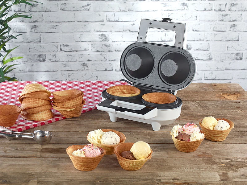 Rosenstein & Söhne Waffeleisen Eiswaffeln:Waffeleisen Für 2 Eiswaffel-Schälchen, Versandrückläufer 8 Rosenstein & Söhne Waffeleisen Eiswaffeln:Waffeleisen Für 2 Eiswaffel-Schälchen, Versandrückläufer – Bild 6