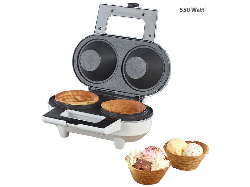 Rosenstein & Söhne Waffeleisen Eiswaffeln:Waffeleisen Für 2 Eiswaffel-Schälchen, Versandrückläufer 4 Rosenstein & Söhne Waffeleisen Eiswaffeln:Waffeleisen Für 2 Eiswaffel-Schälchen, Versandrückläufer – Bild 2