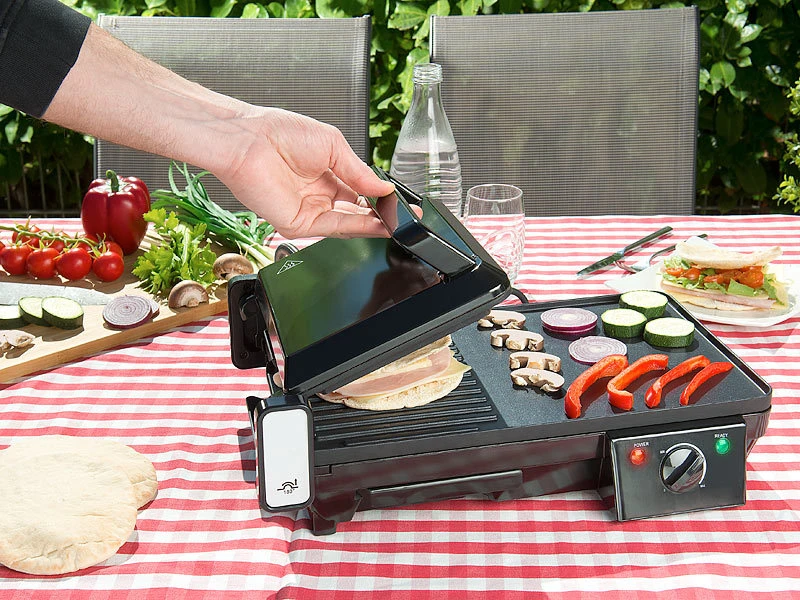 Rosenstein & Söhne Elektrischer 2in1-Tischgrill Mit Kontaktgrill, Versandrückläufer 13 Rosenstein & Söhne Elektrischer 2in1-Tischgrill Mit Kontaktgrill, Versandrückläufer – Bild 11