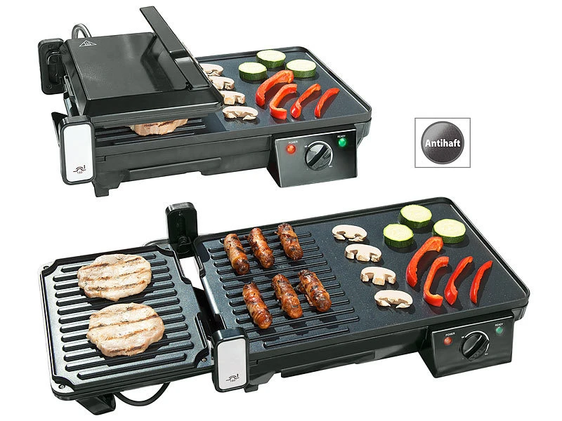 Rosenstein & Söhne Elektrischer 2in1-Tischgrill Mit Kontaktgrill, Versandrückläufer 4 Rosenstein & Söhne Elektrischer 2in1-Tischgrill Mit Kontaktgrill, Versandrückläufer – Bild 2