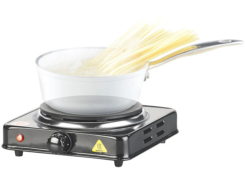 Rosenstein & Söhne Campingkocher:Elektrische Einzel-Kochplatte, 15,5 Cm, 1.000 Watt, Stufenlos, Kompakt 3 Rosenstein & Söhne Campingkocher:Elektrische Einzel-Kochplatte, 15,5 Cm, 1.000 Watt, Stufenlos, Kompakt