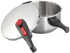 Rosenstein & Söhne Dampf-Koch-Topf:Edelstahl-Schnellkochtopf Mit Dampfgar-Einsatz, Bis 90 KPa, 4 L -Rosenstein & Söhne Shop nx9742 0