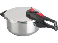 Rosenstein & Söhne Dampf-Koch-Topf:Edelstahl-Schnellkochtopf Mit Dampfgar-Einsatz, Bis 90 KPa, 4 L -Rosenstein & Söhne Shop nx9742 1