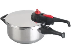 Rosenstein & Söhne Dampf-Koch-Topf:Edelstahl-Schnellkochtopf Mit Dampfgar-Einsatz, Bis 90 KPa, 4 L -Rosenstein & Söhne Shop nx9742 2