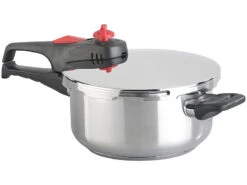 Rosenstein & Söhne Dampf-Koch-Topf:Edelstahl-Schnellkochtopf Mit Dampfgar-Einsatz, Bis 90 KPa, 4 L -Rosenstein & Söhne Shop nx9742 3