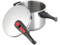 Rosenstein & Söhne Druckkochtopf:Edelstahl-Schnellkochtopf Mit Dampfgar-Einsatz, Bis 90 KPa, 6 L -Rosenstein & Söhne Shop nx9743 0 1