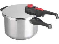 Rosenstein & Söhne Druckkochtopf:Edelstahl-Schnellkochtopf Mit Dampfgar-Einsatz, Bis 90 KPa, 6 L -Rosenstein & Söhne Shop nx9743 1 1